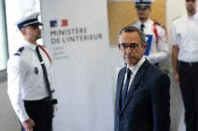 Bruno Retailleau visits the 20th Arrondissement Police Station - Paris