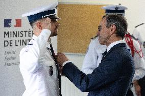 Bruno Retailleau visits the 20th Arrondissement Police Station - Paris