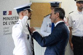 Bruno Retailleau visits the 20th Arrondissement Police Station - Paris