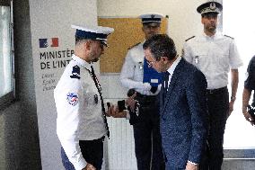 Bruno Retailleau visits the 20th Arrondissement Police Station - Paris