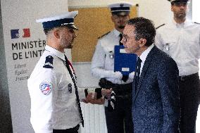 Bruno Retailleau visits the 20th Arrondissement Police Station - Paris