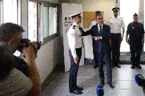 Bruno Retailleau visits the 20th Arrondissement Police Station - Paris