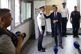 Bruno Retailleau visits the 20th Arrondissement Police Station - Paris