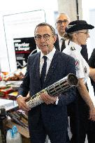 Bruno Retailleau visits the 20th Arrondissement Police Station - Paris