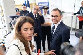 Bruno Retailleau visits the 20th Arrondissement Police Station - Paris