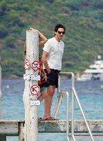 Adrien Brody and Georgina Chapman at Club 55 in Saint-Tropez - France