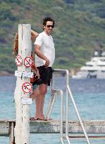 Adrien Brody and Georgina Chapman at Club 55 in Saint-Tropez - France