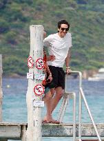 Adrien Brody and Georgina Chapman at Club 55 in Saint-Tropez - France