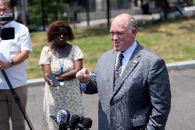 Tom Homan Speaks to Media outside West Wing of White House