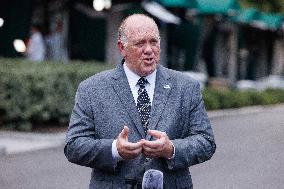 Tom Homan Speaks to Media outside West Wing of White House