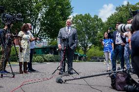 Tom Homan Speaks to Media outside West Wing of White House