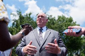 Tom Homan Speaks to Media outside West Wing of White House