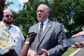 Tom Homan Speaks to Media outside West Wing of White House