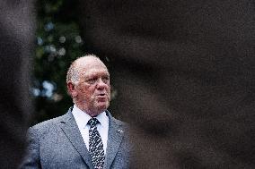Tom Homan Speaks to Media outside West Wing of White House