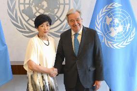 U.N. chief Guterres and Tokyo Gov. Koike