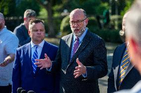 James Blair, Russell Vought and Bill Pulte Speak to Media outisde White House