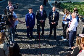 James Blair, Russell Vought and Bill Pulte Speak to Media outisde White House