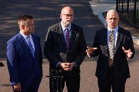 James Blair, Russell Vought and Bill Pulte Speak to Media outisde White House
