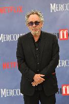 Tim Burton And Monica Bellucci At Presentation Of Wednesday Season 2 - Italy
