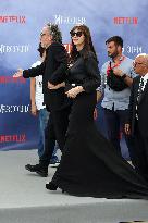 Tim Burton And Monica Bellucci At Presentation Of Wednesday Season 2 - Italy