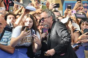 Tim Burton And Monica Bellucci At Presentation Of Wednesday Season 2 - Italy