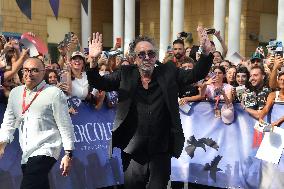 Tim Burton And Monica Bellucci At Presentation Of Wednesday Season 2 - Italy