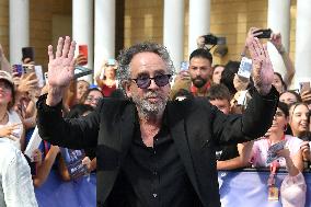 Tim Burton And Monica Bellucci At Presentation Of Wednesday Season 2 - Italy