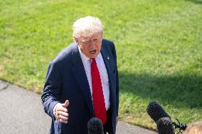 President Trump Departs White House for Scotland