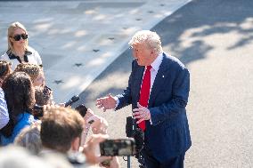 President Trump Departs White House for Scotland