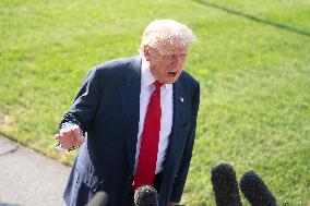 President Trump Departs White House for Scotland