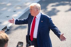 President Trump Departs White House for Scotland
