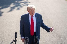President Trump Departs White House for Scotland