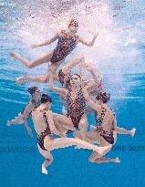 World Aquatics Championships 2025 -  acrobatic final of artistic swimming - Singapore