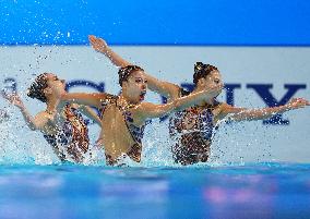 World Aquatics Championships 2025 -  acrobatic final of artistic swimming - Singapore