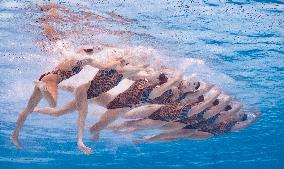 World Aquatics Championships 2025 -  acrobatic final of artistic swimming - Singapore