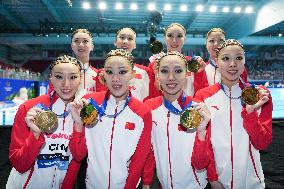 World Aquatics Championships 2025 -  acrobatic final of artistic swimming - Singapore