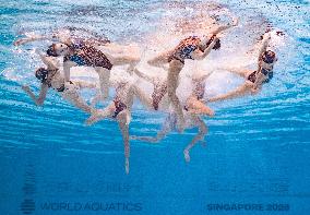 World Aquatics Championships 2025 -  acrobatic final of artistic swimming - Singapore