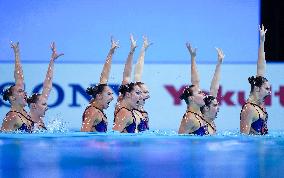 World Aquatics Championships 2025 -  acrobatic final of artistic swimming - Singapore