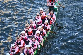 elebrations marking the first anniversary of the Paris 2024 Olympic Games - Canoes Parade