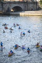 elebrations marking the first anniversary of the Paris 2024 Olympic Games - Canoes Parade