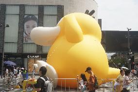 Giant Psyduck Sculpture in Hangzhou