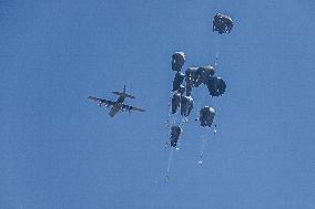 Humanitarian Aid Relief with Beginning of Airdrop Operations - Gaza