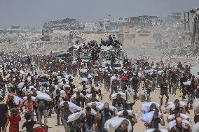 Humanitarian Aid Relief with Beginning of Airdrop Operations - Gaza