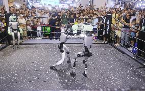 Unitree G1 Robot Fighting in 2025 WAIC in Shanghai