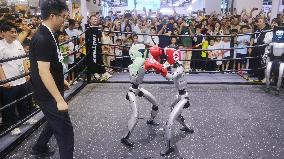 Unitree G1 Robot Fighting in 2025 WAIC in Shanghai