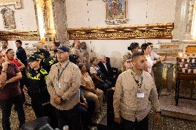 Former Colombian President Uribe Attends Mass the Day Before Trial
