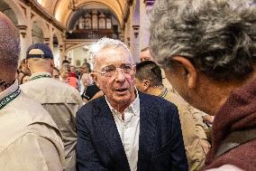 Former Colombian President Uribe Attends Mass the Day Before Trial