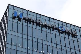 Mirait One signboard, logo