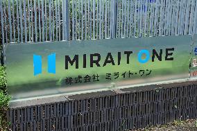 Mirait One signboard, logo