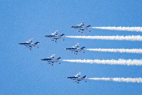 Blue Impulse exhibition flight (Osaka-Kansai Expo)